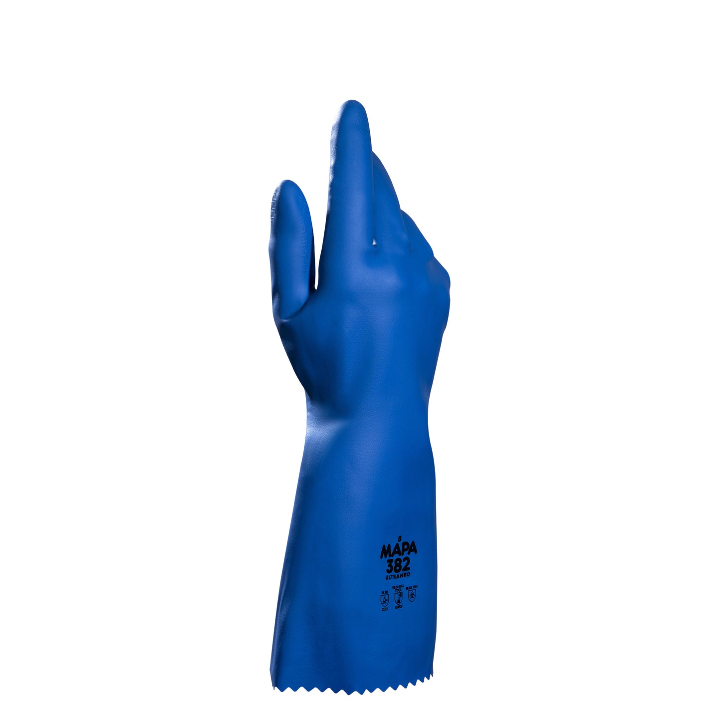 MAPA UltraNeo 382 Neoprene Chemical Resistant Gloves, Blue, Length 35.5cm