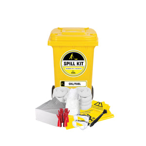 Spill Kit (Oil/Fuel) - 120 Litres (Wheelie Bin Type)
