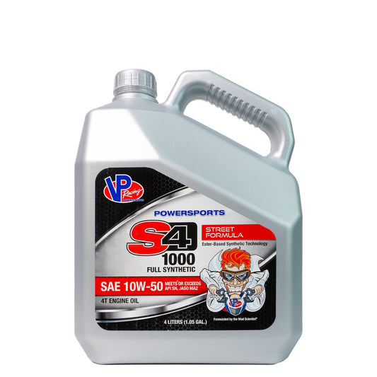 VP S4 1000 Four Stroke Engine Oil – Full Synthetic Street Formula SAE 10W-50 (4L)