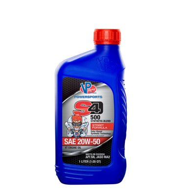 VP S4 500 Four Stroke Engine Oil – Synthetic-Blend Street Formula 20W-50