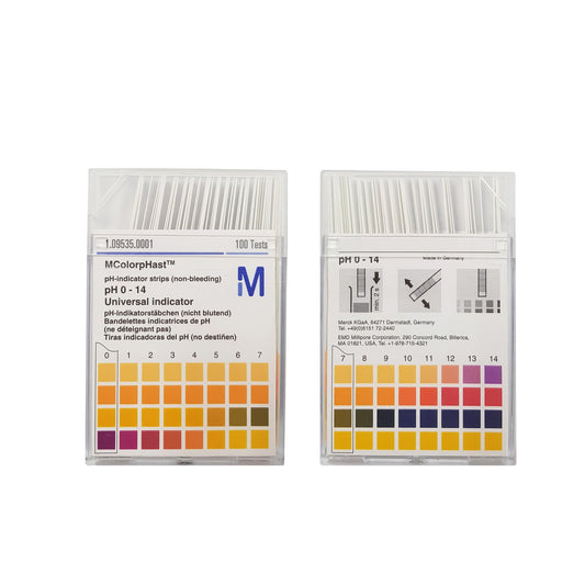 pH Indicator Test Strips pH 0 - 14 (Non-Bleeding)